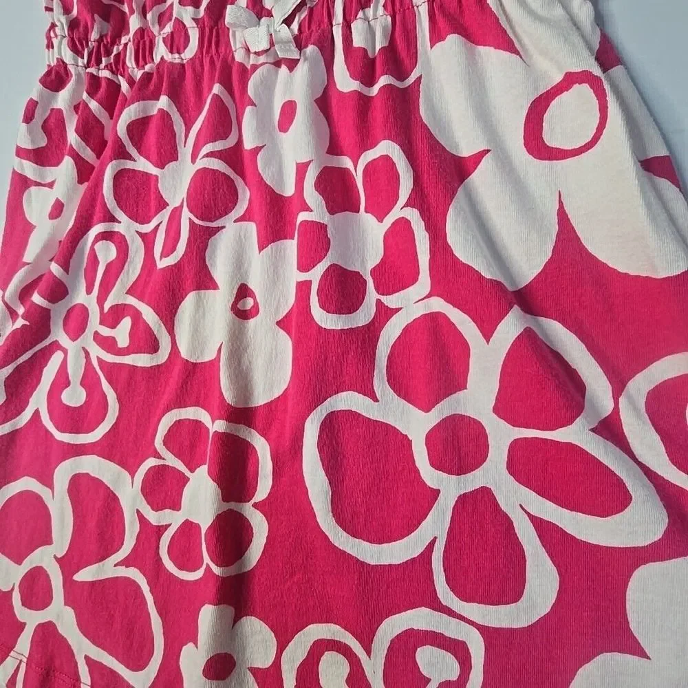 Gymboree Floral Dress Girls 10 Pink White Ruffle Sleeve‎ Retro Mod Summer Cotton